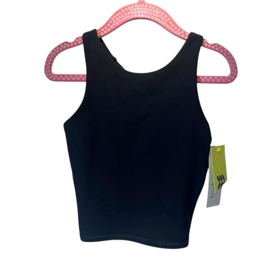 New All in Motion Girl’s Cropped Tight Fit Strappy Tank Black Size XS 4/5 NWT